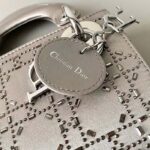 Dior Women CD Mini Lady Dior Bag Platinum Metallic Cannage Lambskin Beaded Embroidery - Image 4