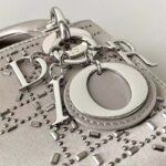 Dior Women CD Mini Lady Dior Bag Platinum Metallic Cannage Lambskin Beaded Embroidery - Image 5