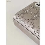 Dior Women CD Mini Lady Dior Bag Platinum Metallic Cannage Lambskin Beaded Embroidery - Image 7