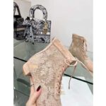 Dior Women CD Naughtily-D Heeled Ankle Boot Embroidered Signature Suede Calfskin Laces – Image 11