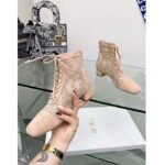 Dior Women CD Naughtily-D Heeled Ankle Boot Embroidered Signature Suede Calfskin Laces – Image 8