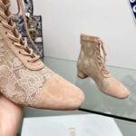Dior Women CD Naughtily-D Heeled Ankle Boot Embroidered Signature Suede Calfskin Laces – Image 10