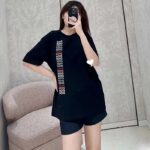 Dior Women CD Relaxed-Fit T-Shirt Black Slub Organic Cotton Jersey - Image 11