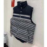 Dior Men CD Reversible Sleeveless Down Jacket Blue Ecru Oblique Quilted Technical Taffeta - immagine 3