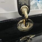 Dior Women CD Small Lady Dior Bag Black Patent Cannage Calfskin - Image 8