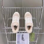 Gucci GG Unisex MAC80 Sneaker Off White Leather Merino Wool Round Toe Rubber Flat - Imagen 5