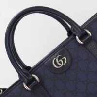 Gucci GG Unisex Ophidia Medium Tote Bag Blue Black GG Supreme Tender Canvas (2)