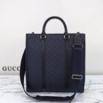 Gucci GG Unisex Ophidia Medium Tote Bag Blue Black GG Supreme Tender Canvas - Image 3