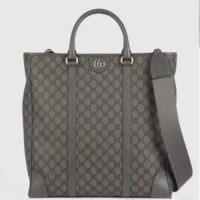 Gucci GG Unisex Ophidia Medium Tote Bag Grey Black GG Supreme Tender Canvas (5)