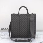 Gucci GG Unisex Ophidia Medium Tote Bag Grey Black GG Supreme Tender Canvas - Image 3