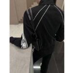 Gucci GG Men Cotton Jersey Zip Jacket Black Lightweight Felted Point Collar Long Sleeves - Image 11