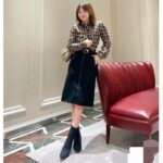 Gucci GG Women Interlocking G Chain Print Silk Shirt Point Collar Long Sleeves - Image 11