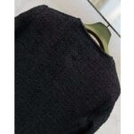 Gucci GG Women Tweed Mélange Jacket Black Self-Covered Buttons Interlocking G Lined V-Neck - Image 6