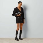 Gucci GG Women Tweed Mélange Jacket Black Self-Covered Buttons Interlocking G Lined V-Neck - Image 11