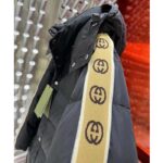 Gucci Men GG Black Jacquard Nylon Padded Coat Camel Brown Interlocking G Stripe Down Goose Feather - Imagen 5
