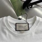 Gucci Men GG Cotton Jersey Interlocking Graffiti T-Shirt Off White Crewneck Dropped Shoulder Short Sleeves - Image 6