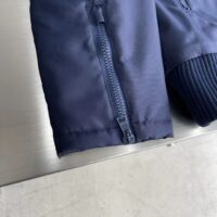 Gucci Men GG Nylon Canvas Zip Jacket Dark Blue Interlocking G Embroidered High Neck (12)