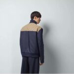 Gucci Men GG Nylon Canvas Zip Jacket Dark Blue Interlocking G Embroidered High Neck - Imagen 11