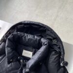 Gucci Men GG Nylon Jacquard Jacket Web Black Stripe Lined Fixed Hood Rib Cuffs - Image 9