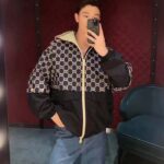 Gucci Men GG Ripstop Fabric Zip Jacket Blue Ivory GG Padded Detachable Sleeves - Imagen 10