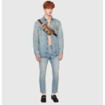 Gucci Unisex Belt Bag Interlocking G Beige Ebony GG Supreme Canvas Brown Leather - Image 11