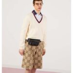 Gucci Unisex Belt Bag Interlocking G Black GG Supreme Canvas Black Leather – Image 11