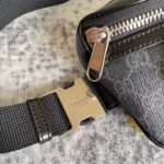 Gucci Unisex Belt Bag Interlocking G Black GG Supreme Canvas Black Leather – Image 10