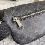 Gucci Unisex Belt Bag Interlocking G Black GG Supreme Canvas Black Leather – Image 8