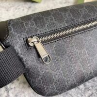 Gucci Unisex Belt Bag Interlocking G Black GG Supreme Canvas Black Leather (9)