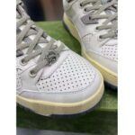Gucci Unisex Distressed Effect Sneaker Off White Leather Interlocking G Rubber Flat – Bild 9