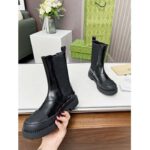 Gucci Unisex GG Interlocking G Boots Black Leather Rubber Sole Flat 1.5 CM Heel – Bild 6