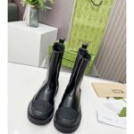 Gucci Unisex GG Interlocking G Boots Black Leather Rubber Sole Flat 1.5 CM Heel – Bild 3