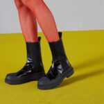 Gucci Unisex GG Interlocking G Boots Black Leather Rubber Sole Flat 1.5 CM Heel – Bild 11