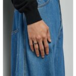 Gucci Unisex GG Ring Interlocking G 925 Sterling Silver Black Enamel Decorative Ridge - Image 7