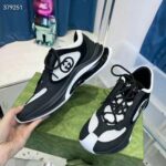 Gucci Unisex GG Run Sneaker Black Suede Interlocking G Bi-Color Rubber Lace-Up Low-Heel - Image 8