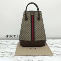 Gucci Unisex GG Savoy Duffle Bag Beige Ebony GG Supreme Canvas (5)