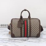 Gucci Unisex GG Savoy Small Duffle Bag Beige Ebony GG Supreme Canvas - immagine 2