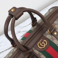 Gucci Unisex GG Savoy Small Duffle Bag Beige Ebony GG Supreme Canvas (12)