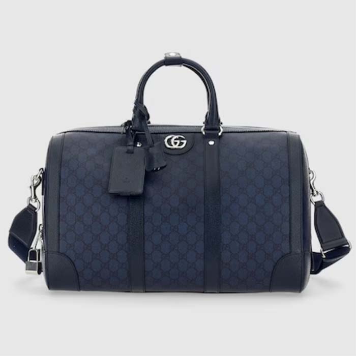 Gucci Unisex GG Savoy Small Duffle Bag Blue Black GG Supreme Canvas
