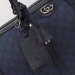 Gucci Unisex GG Savoy Small Duffle Bag Blue Black GG Supreme Canvas - Imagen 8