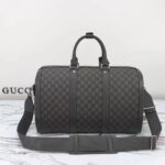 Gucci Unisex GG Savoy Small Duffle Bag Grey Black GG Supreme Canvas - Imagen 3