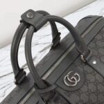 Gucci Unisex GG Savoy Small Duffle Bag Grey Black GG Supreme Canvas - Imagen 10