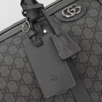 Gucci Unisex GG Savoy Small Duffle Bag Grey Black GG Supreme Canvas (11)