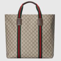 Gucci Unisex GG Tender Medium Tote Bag Beige Ebony GG Supreme Tender Canvas (11)