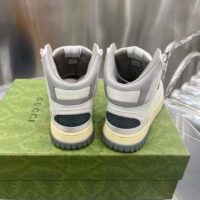 Gucci Unisex High Top Distressed Effect. Sneaker Off White Leather Interlocking G Rubber Flat (7)