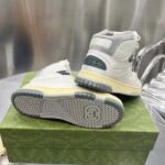 Gucci Unisex High Top Distressed Effect. Sneaker Off White Leather Interlocking G Rubber Flat – Bild 4