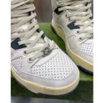 Gucci Unisex High Top Distressed Effect. Sneaker Off White Leather Interlocking G Rubber Flat – Bild 9