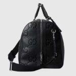 Gucci Unisex Jumbo GG Large Duffle Bag Black Leather Double G Zip Closure - Image 4