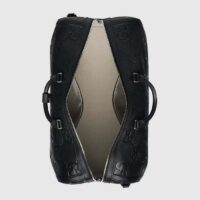 Gucci Unisex Jumbo GG Large Duffle Bag Black Leather Double G Zip Closure (7)