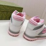 Gucci Unisex Mac80 High Top Sneaker Off White Pink Leather Round Toe Rubber Sole Flat – Bild 7
